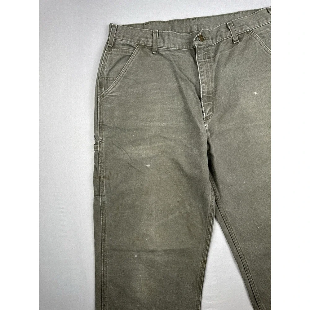 Vintage Carhartt B11 MOS Work Pants 36x34 Moss Green Carpenter Duck Canvas